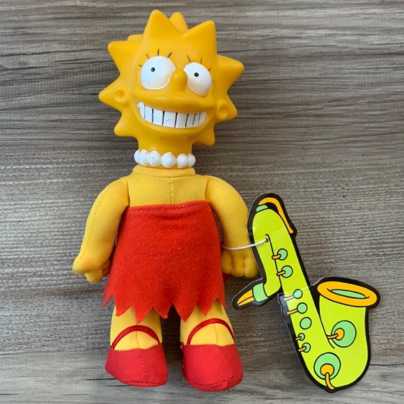 Vintage Lisa Simpson Doll 1990 Matt Groening Cartoon character Stuffed Toy - Picture 4 of 4